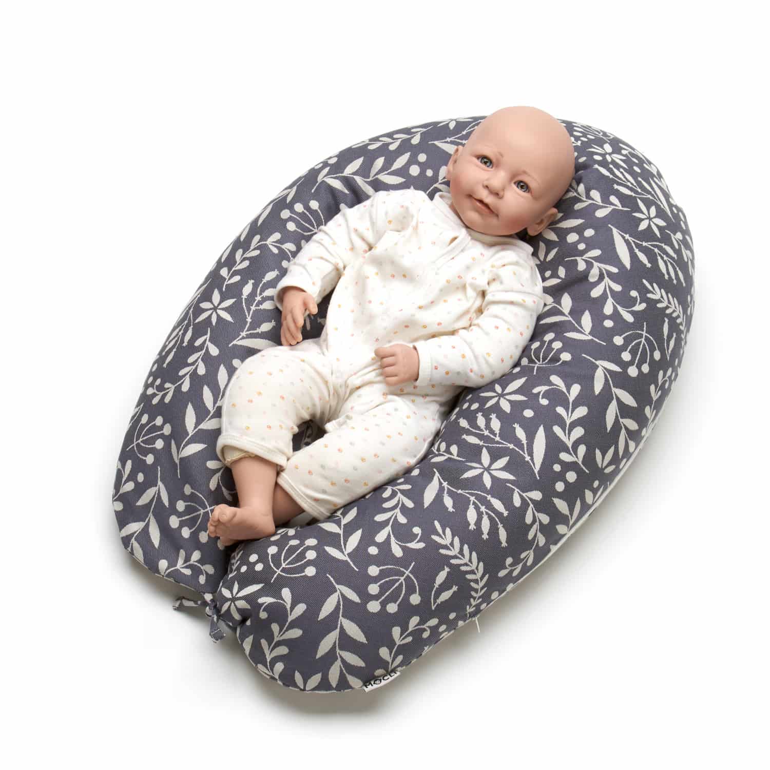 Nursing Pillow Flora Cool Grey DIDYMOS